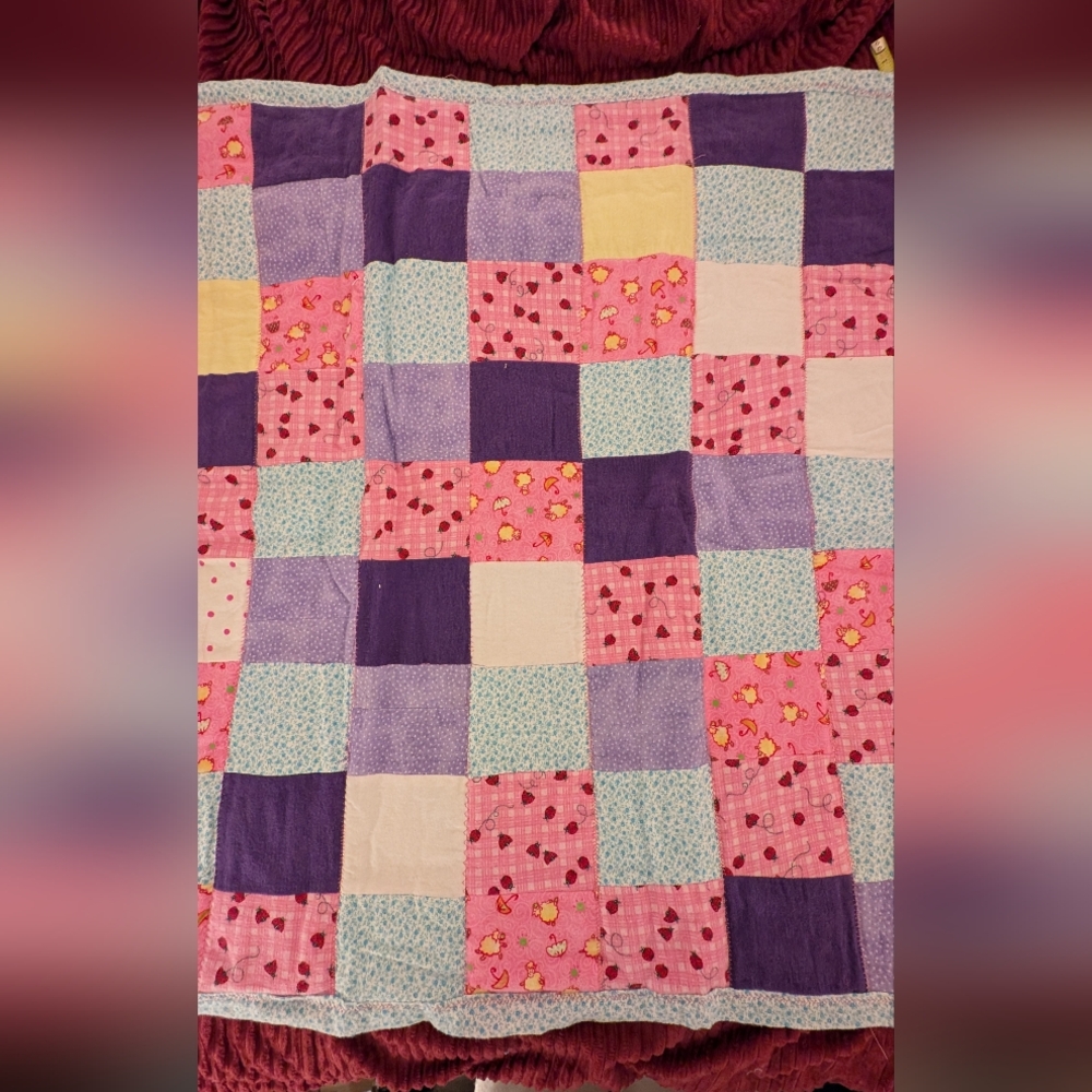 Homemade crib/toddler quilt blanket